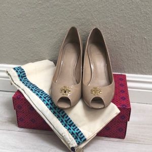 Tory Burch ‘Jade’ peep toe wedge